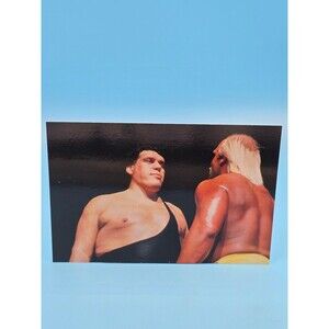 Hulk Hogan Andre The Giant WrestleMania 4x6 Photo Card Comic Images WWE WWF #5